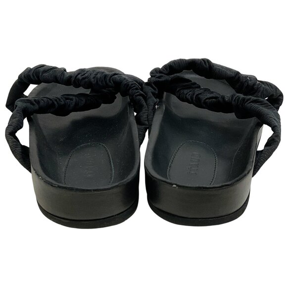 Staud Black Ruched Crisscross Michel Slide Sandals - Picture 5 of 9